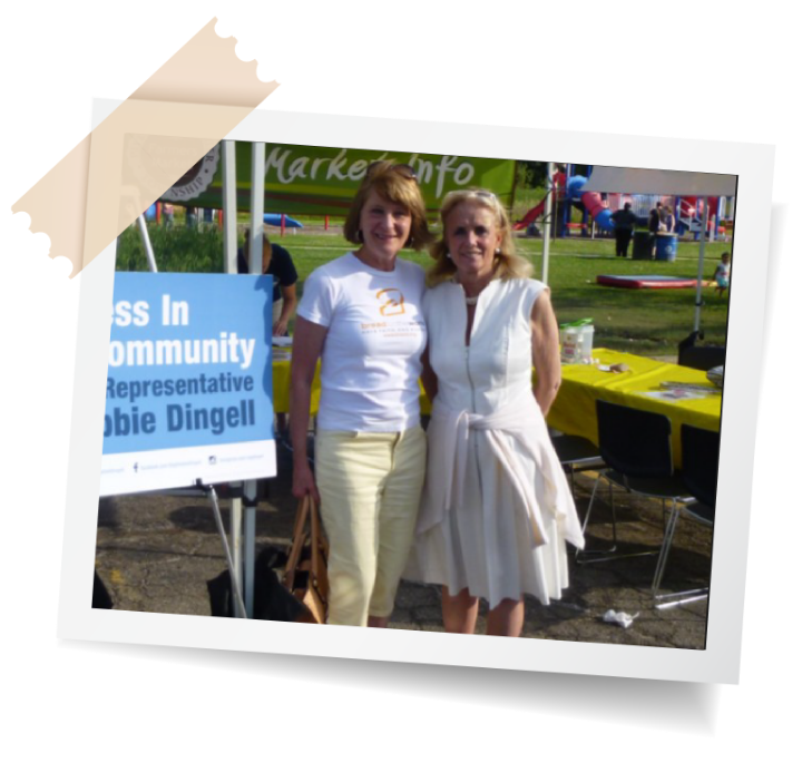 Debbie with a supporter at community event